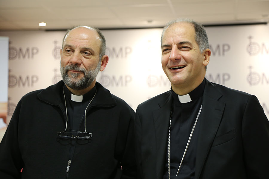 Don José María con el presidente internacional de OMP, monseñor Dal Toso
