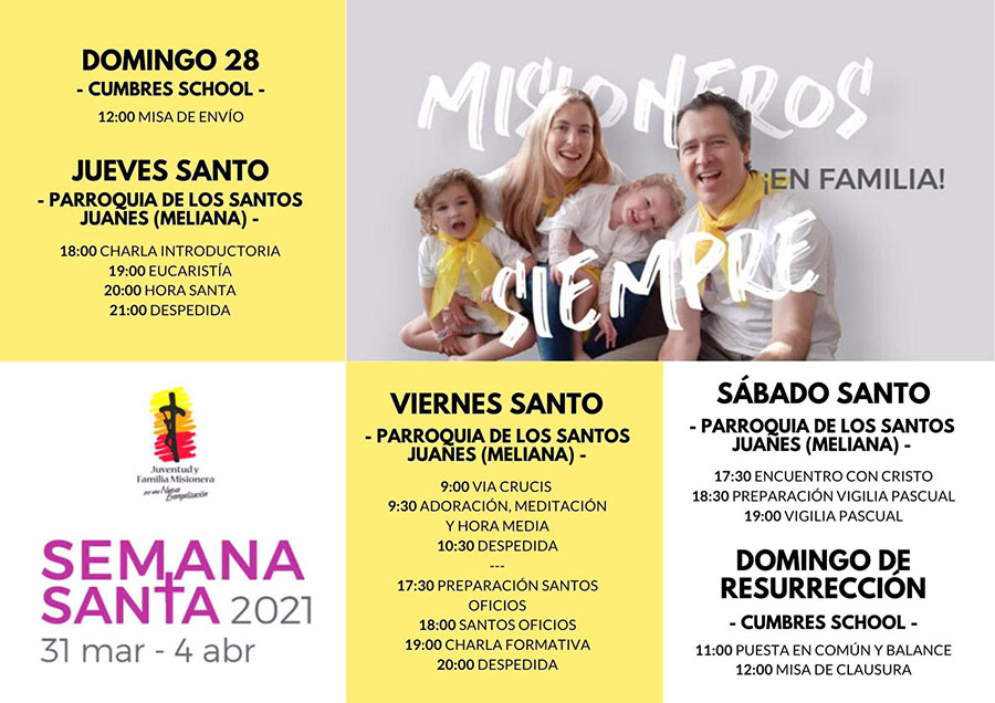 Cartel del programa de misiones en Valencia