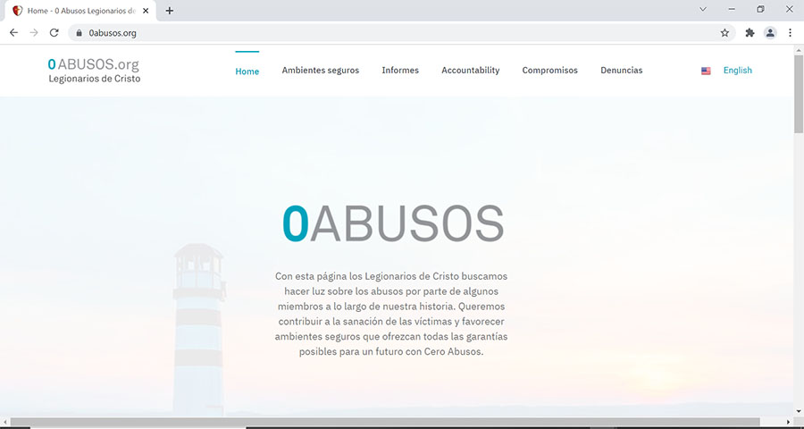 Encuentro Internacional, portada de la web 0abusos